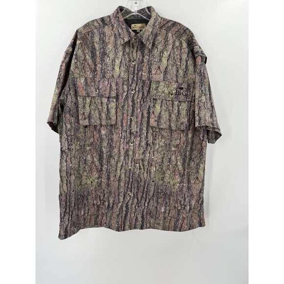 Bald Cypress Alpha-Vent Short Sleeve Button Up Gum Bottom Camo Size XLARGE EUC - Picture 1 of 14